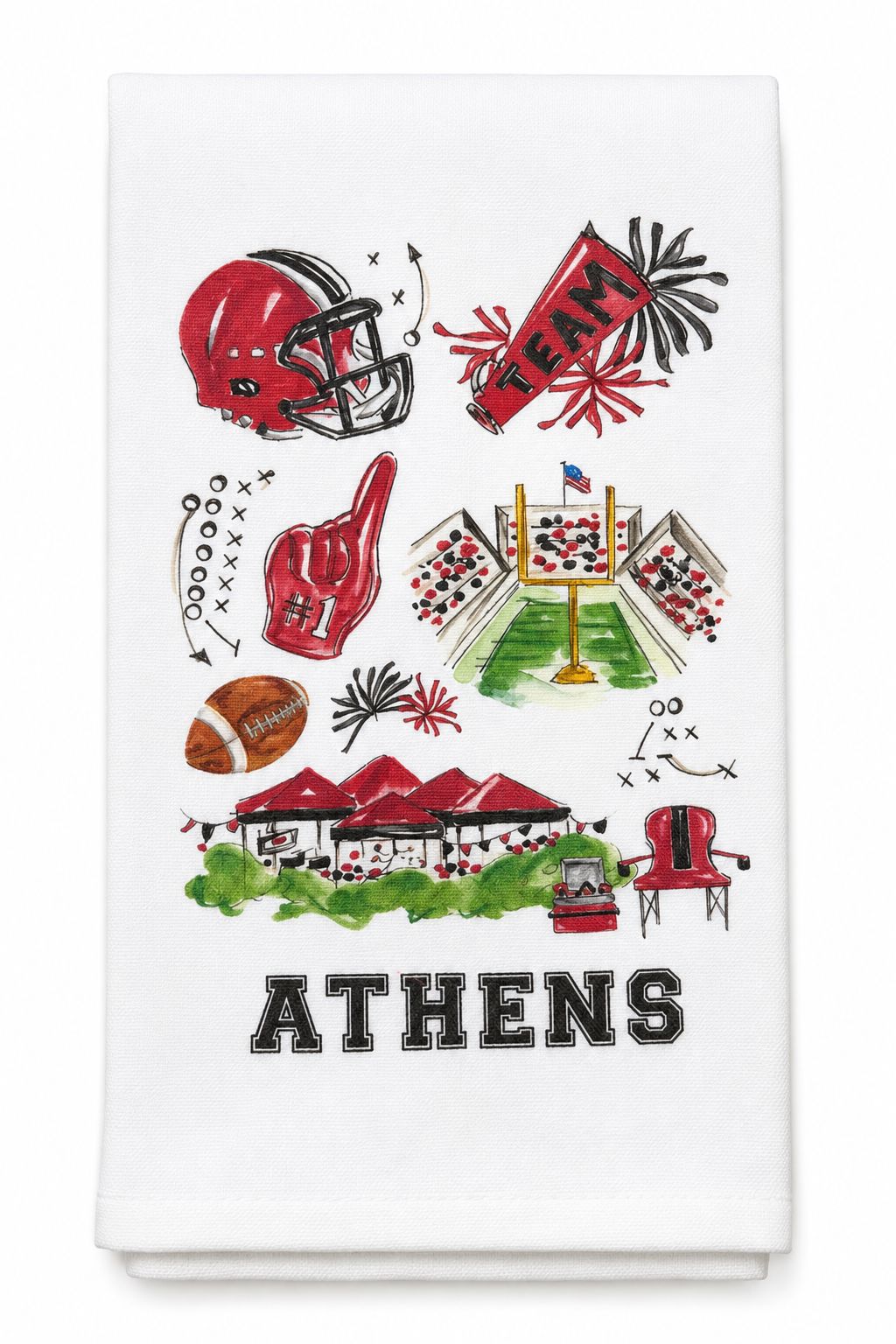 Athens Tailgating Kitchen Towel Tea Towels Rosanne Beck 