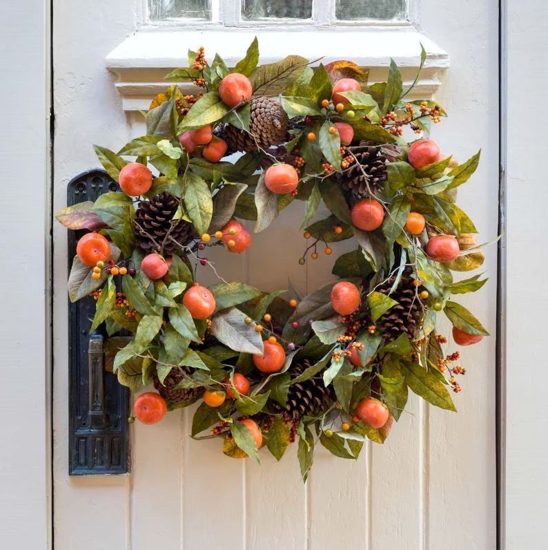 Autumn Persimmon Wreath Wreaths & Garlands Park Hill Collection 