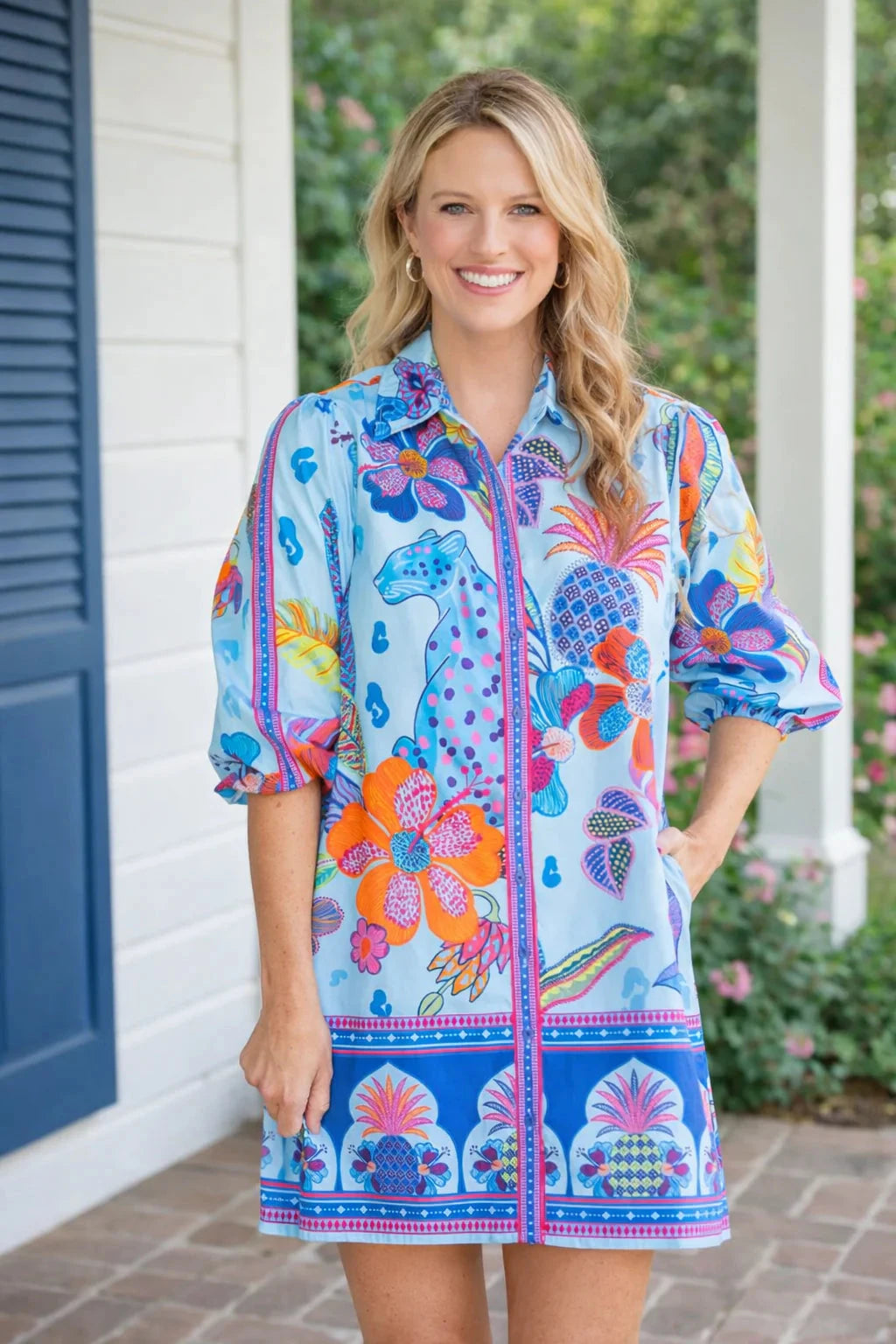 Ava Dress - Azure Safari Womens Dress Maude Vivante 