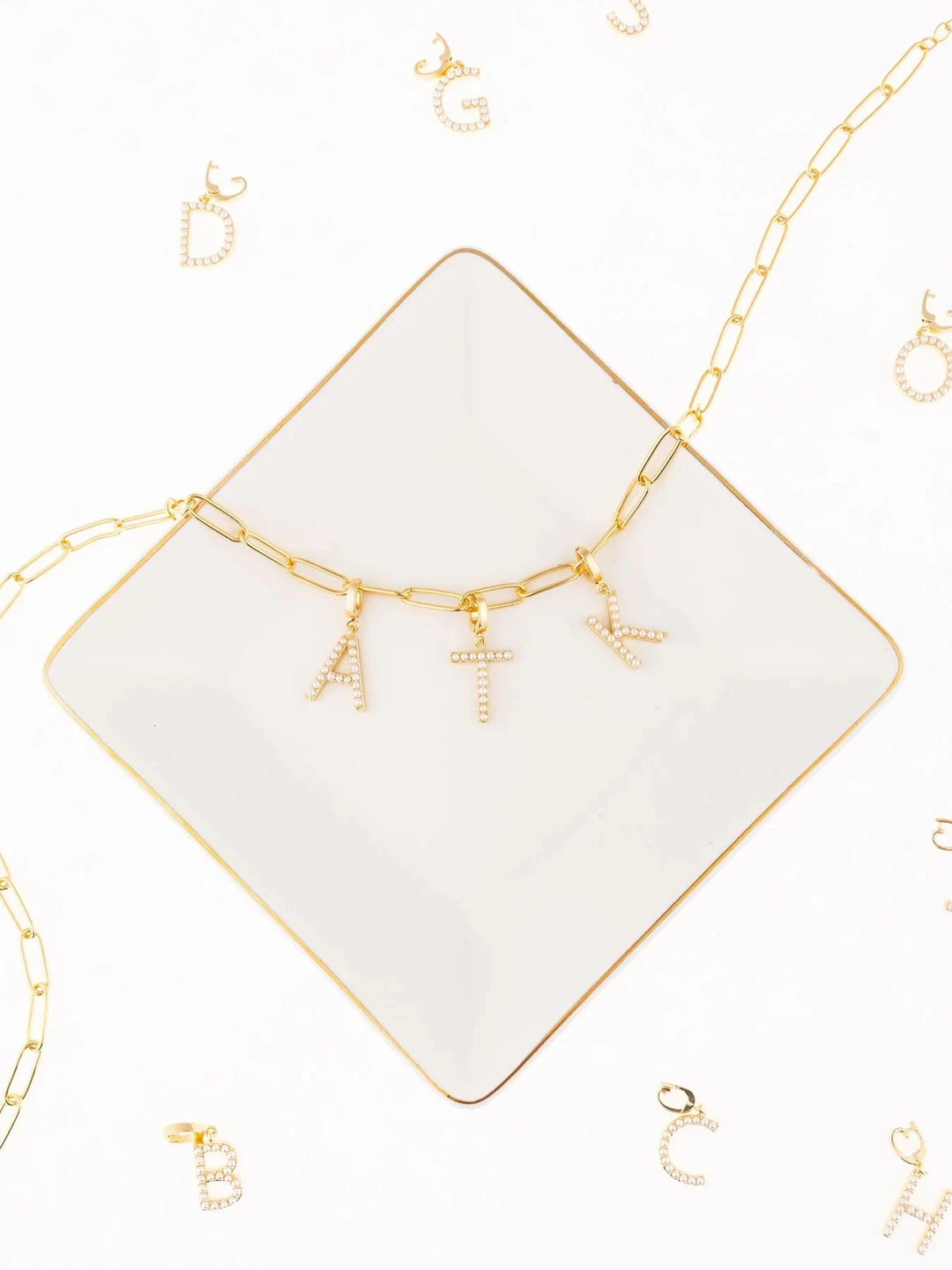 Avery Pearl Initial Charm Necklace Charm Michelle McDowell 