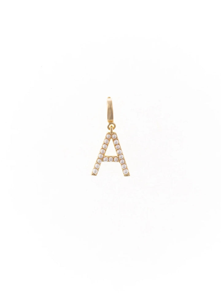 Avery Pearl Initial Charm Necklace Charm Michelle McDowell A 
