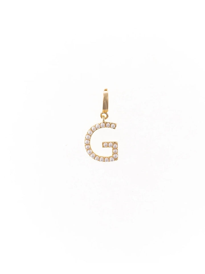 Avery Pearl Initial Charm Necklace Charm Michelle McDowell G 