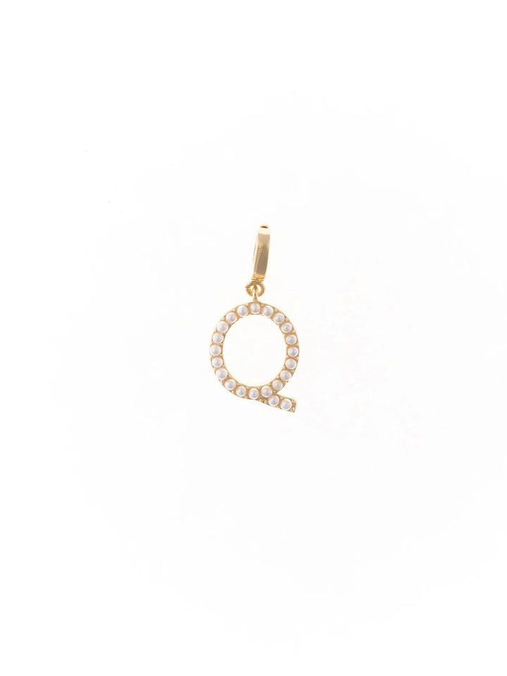 Avery Pearl Initial Charm Necklace Charm Michelle McDowell Q 