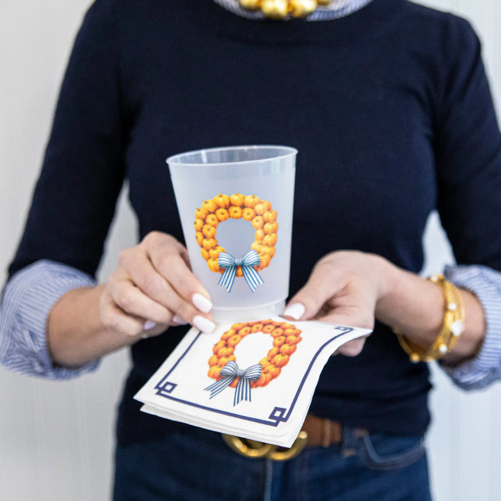 Paper Cocktail Napkins - Pumpkin Wreath