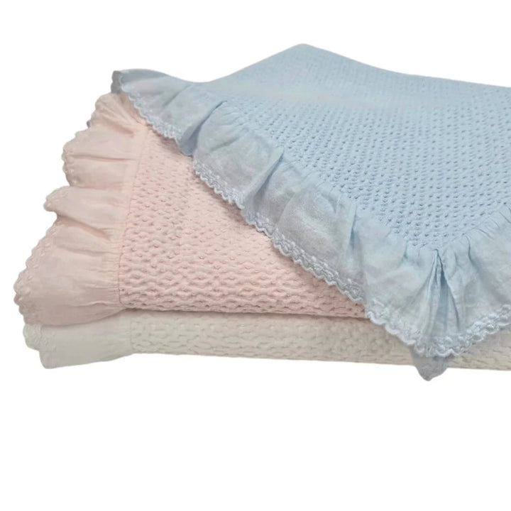 Baby Blanket with Lace Trim Baby Blanket A Soft Idea 
