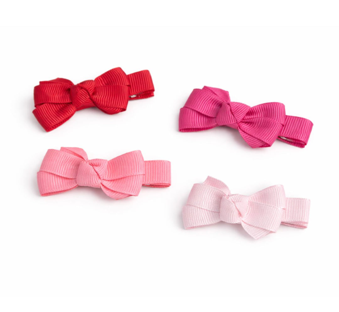 Baby Bows Fabric - Pinks and Red Girl Hair Accessory Lilies and Roses 