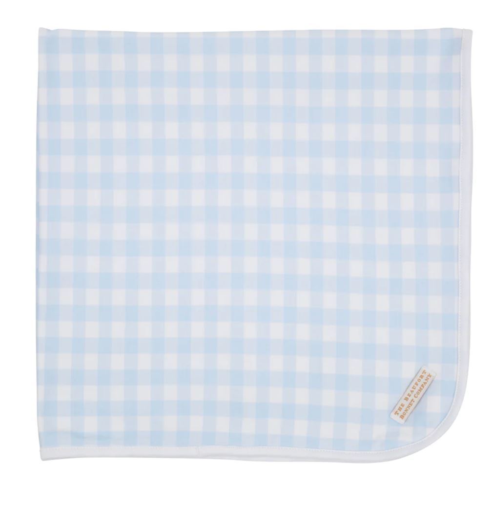 Baby Buggy Blanket - Buckhead Blue Gingham Baby Blanket Beaufort Bonnet 