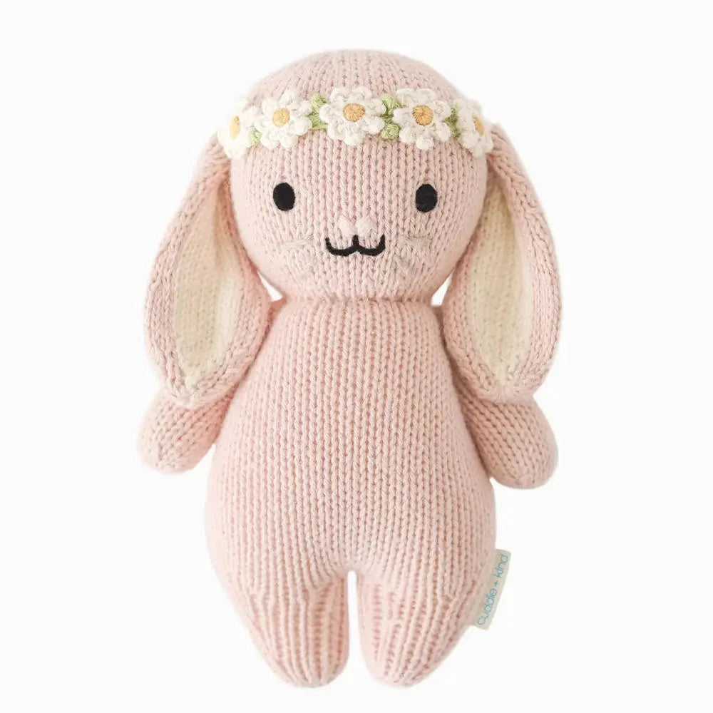 Baby Bunny - Rose with Ivory Floral Crown Plush Toy Cuddle + Kind 
