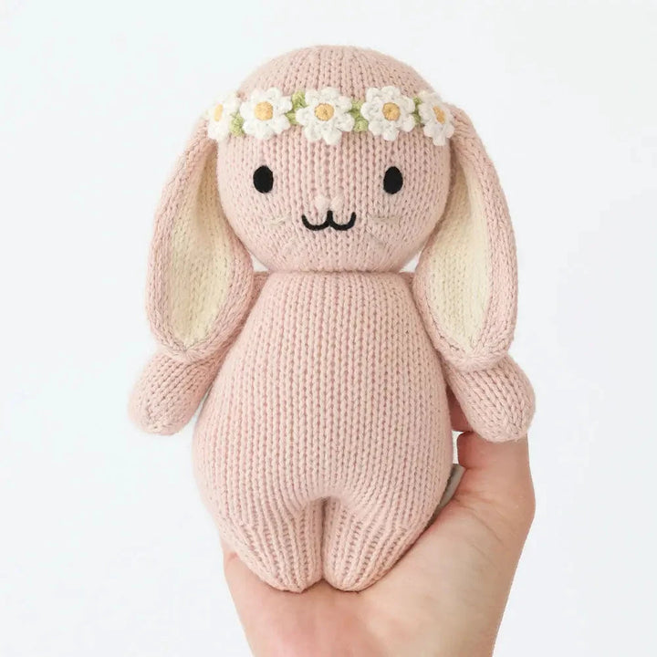 Baby Bunny - Rose with Ivory Floral Crown Plush Toy Cuddle + Kind 