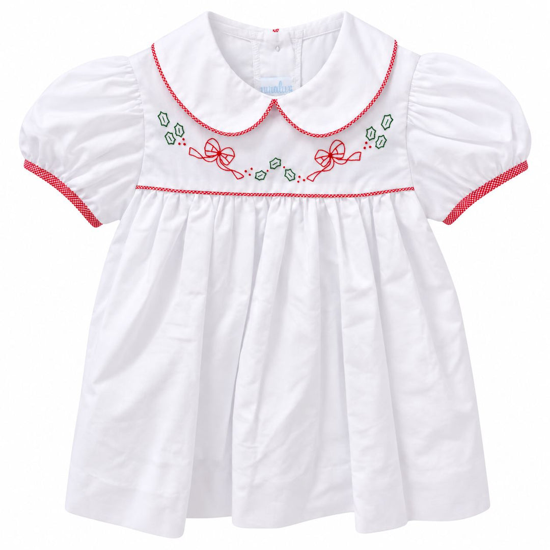 Baby Dress With Christmas Bows Girl Dress Auraluz 