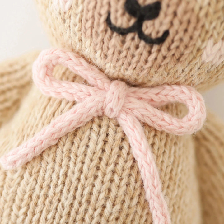 Baby Honey Bear - Blush Bow Plush Toy Cuddle + Kind 
