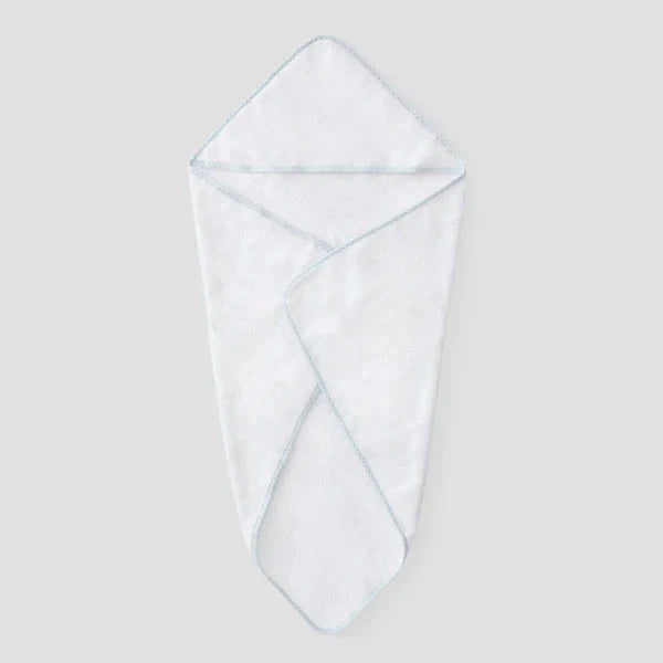 Baby Hooded Towel - Light Blue Gingham Hooded Bath Towels Weezie 