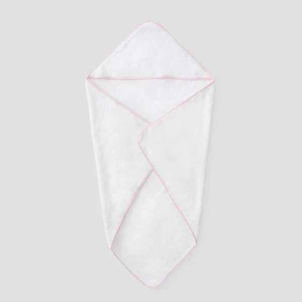 Baby Hooded Towel - Light Pink Gingham Hooded Bath Towels Weezie 