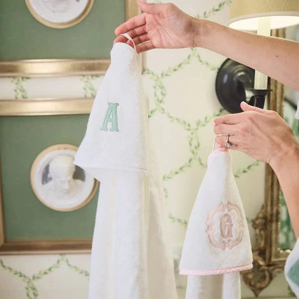 Baby Hooded Towel - White Trim Hooded Bath Towels Weezie 