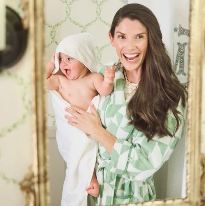 Baby Hooded Towel - White Trim Hooded Bath Towels Weezie 