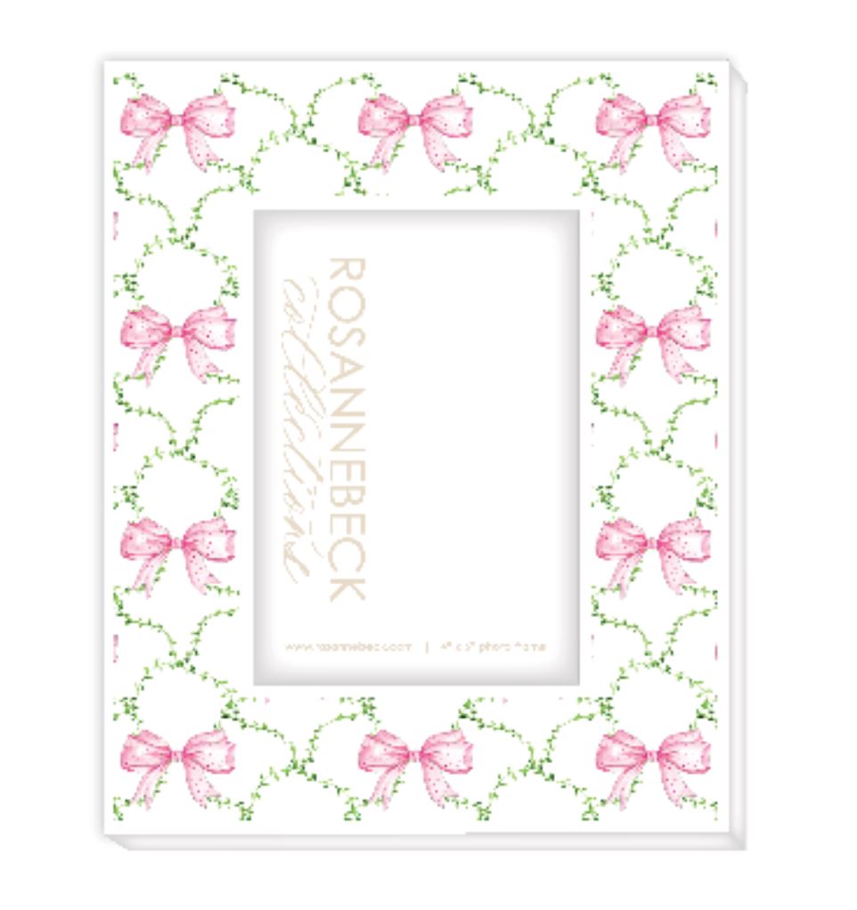 Baby Light Pink Bows In Trellis Frame Picture Frames Rosanne Beck 4x6 