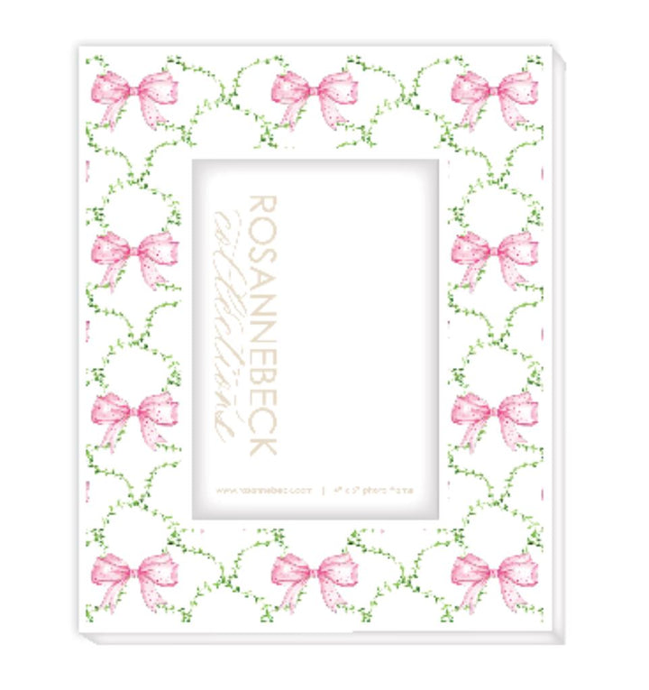 Baby Light Pink Bows In Trellis Frame Picture Frames Rosanne Beck 4x6 
