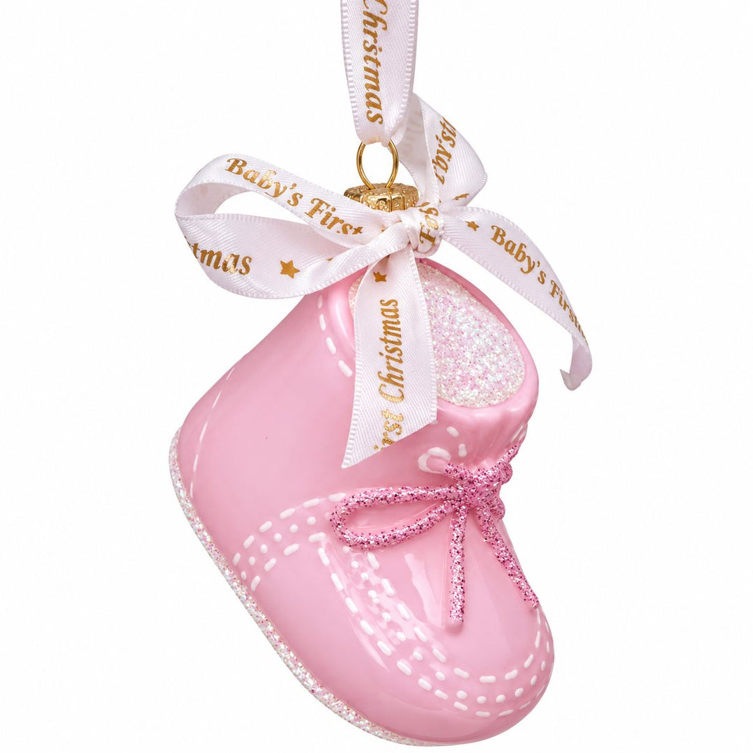 Baby's First Christmas Glass Ornament - Pink Christmas Ornament Vondels 