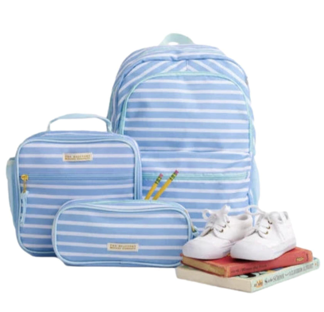 Backpack Set - Sarasota Sky Stripe with Sea Island Seafoam Child Backpack Beaufort Bonnet 