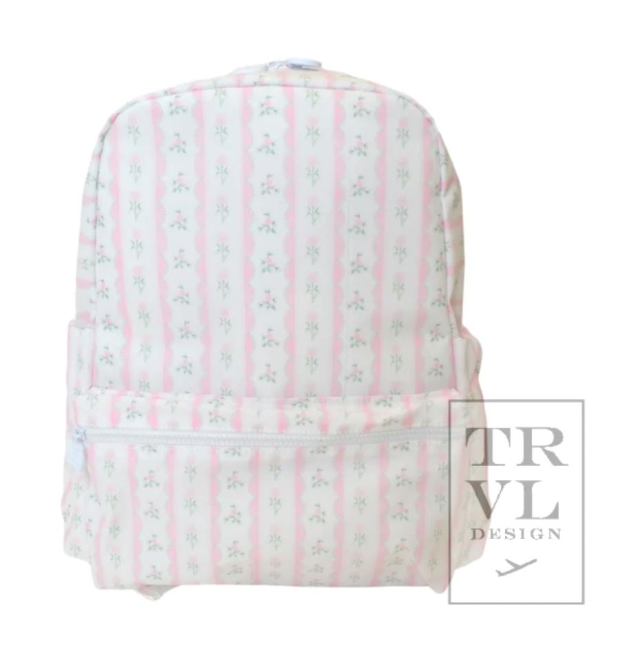 Backpacker Backpack Child Backpack TRVL Design RIbbon Floral Pink 