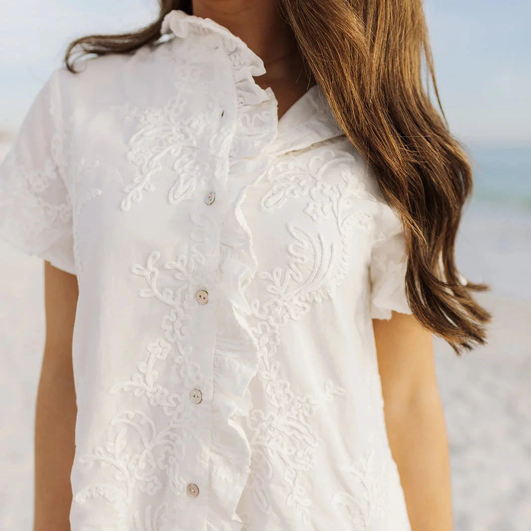 Bailee Ruffle Button Up Dress Womens Dress J Marie Collections 