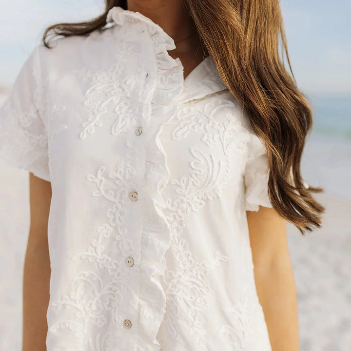 Bailee Ruffle Button Up Dress Womens Dress J Marie Collections 