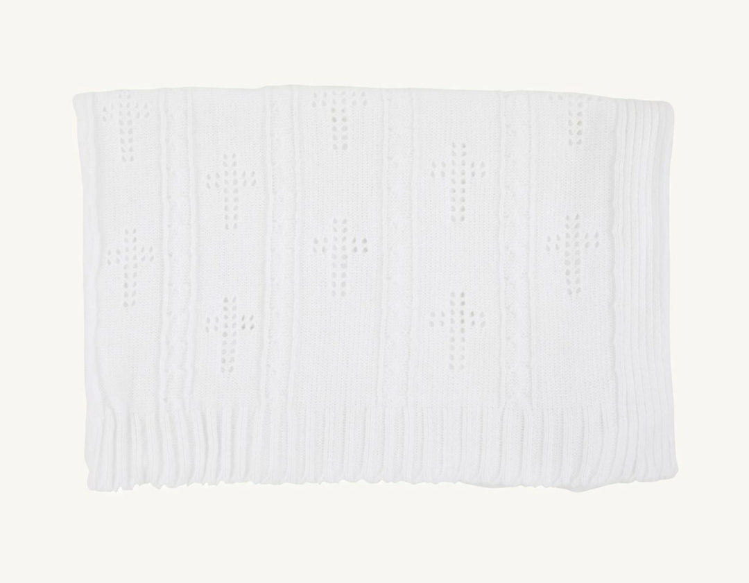 Bailey Baby Pointelle Blanket - Worth Avenue White Baby Blanket Beaufort Bonnet 