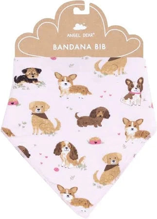 Bamboo Bandana Bib - Best Friend Dogs in Pink Bib Angel Dear 