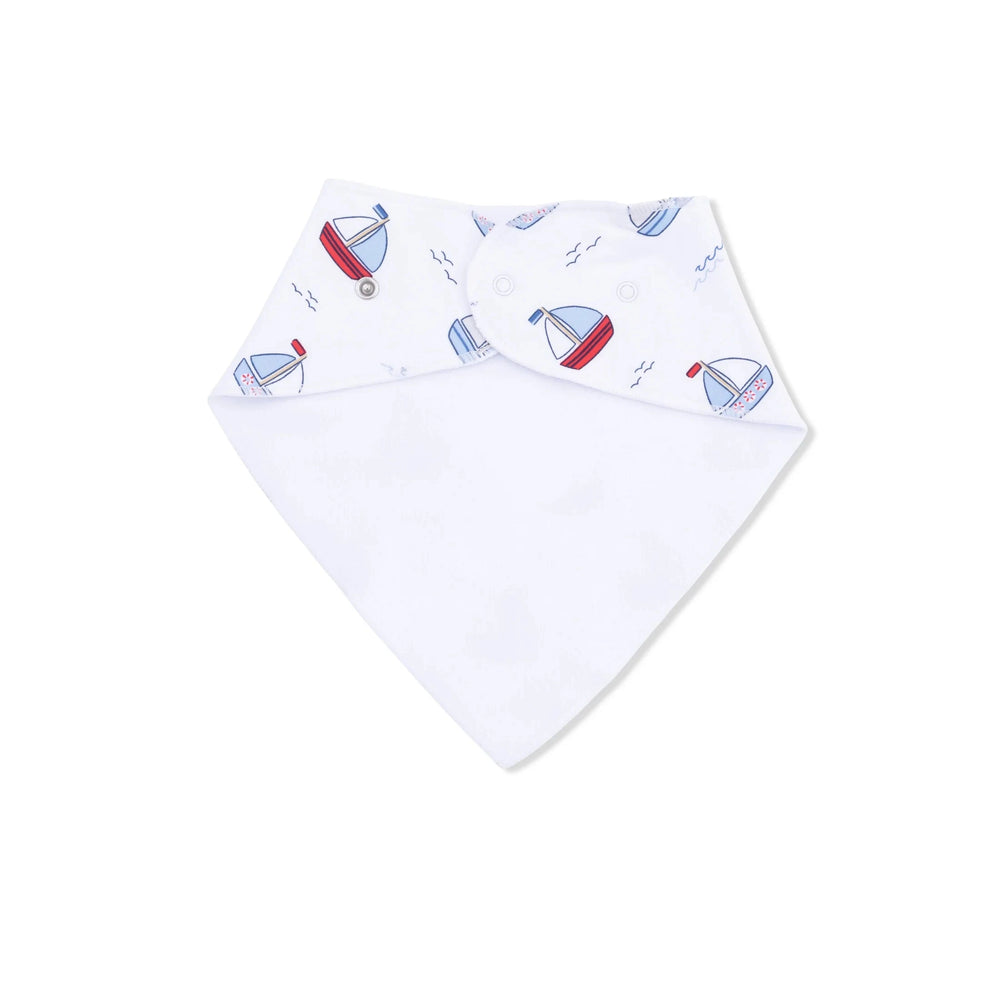 Bamboo Bandana Bib - Bubbly Sailboats Blue Bib Angel Dear 