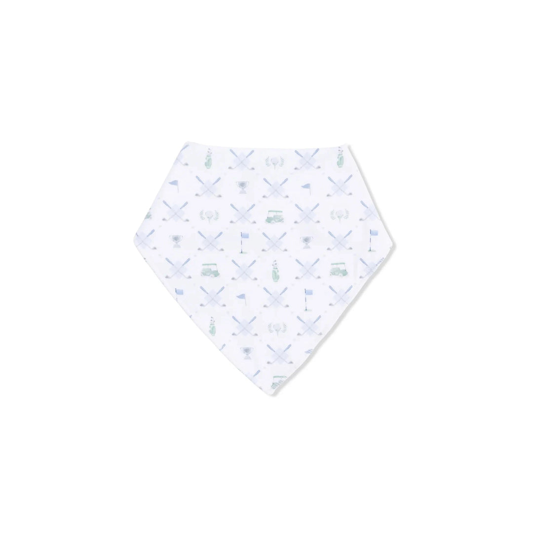 Bamboo Bandana Bib - Golf Trellis Blue Bib Angel Dear 