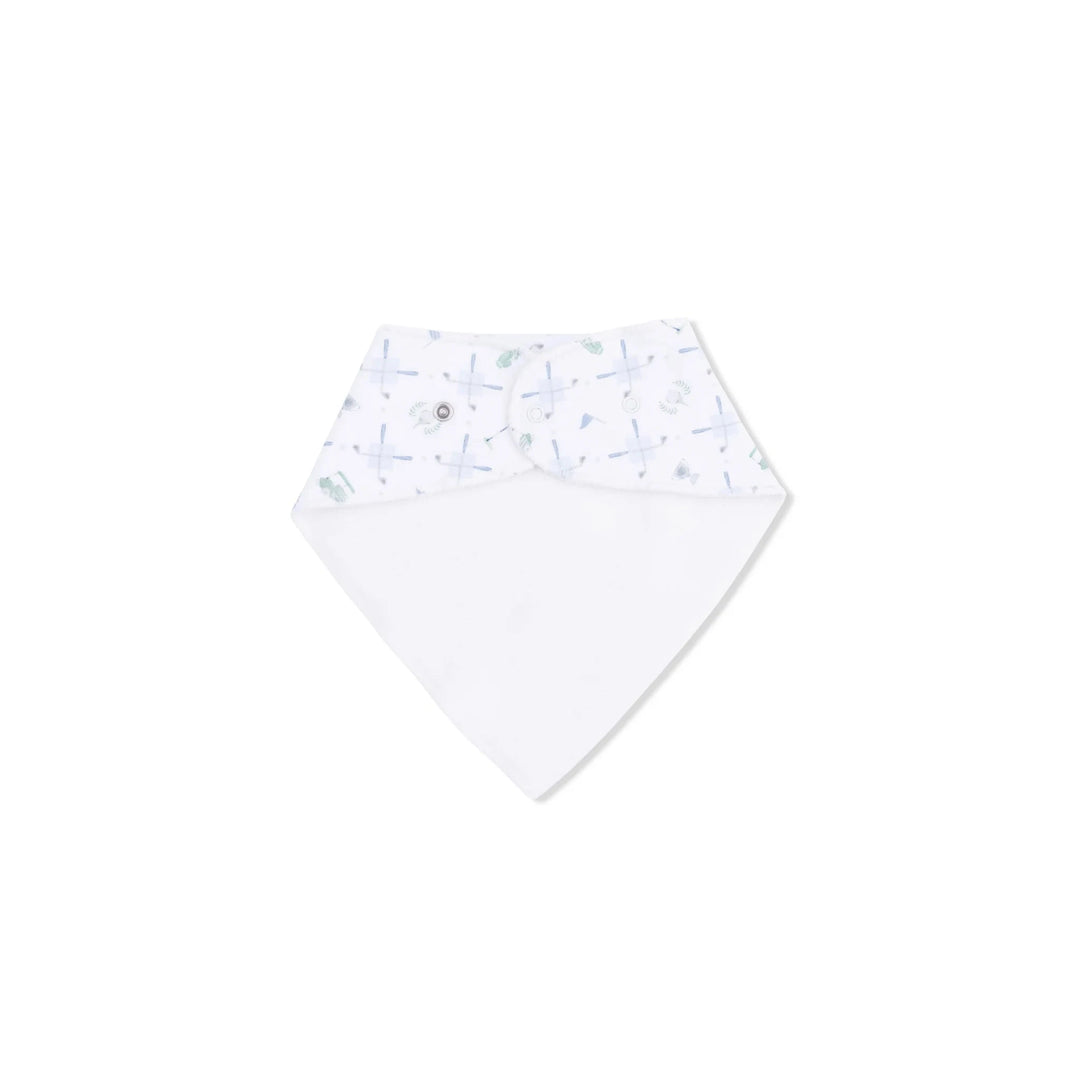 Bamboo Bandana Bib - Golf Trellis Blue Bib Angel Dear 
