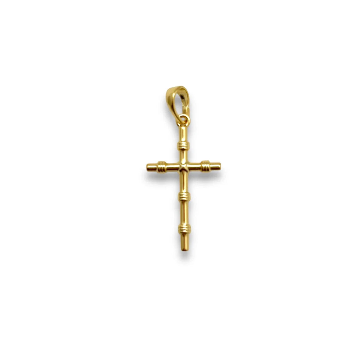 Bamboo Cross Charm Necklace Charm Shiver and Duke 