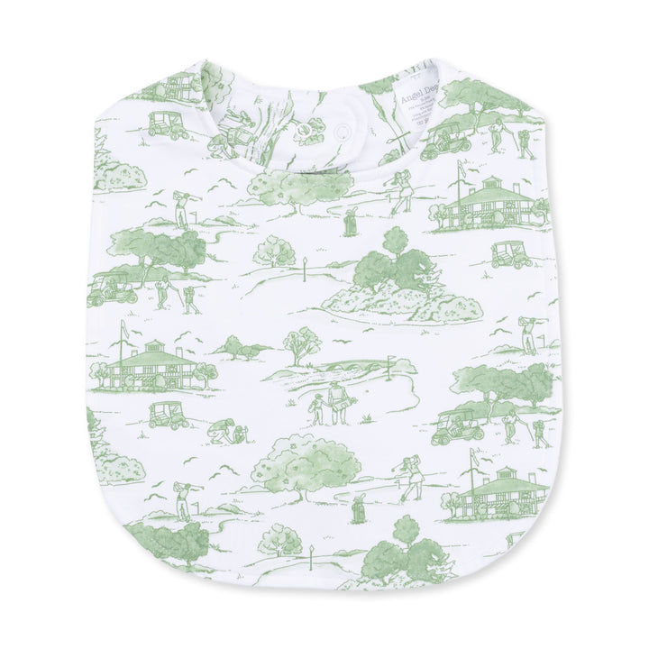 Bamboo Feeding Bib - Golf Toile Green Bib Angel Dear 