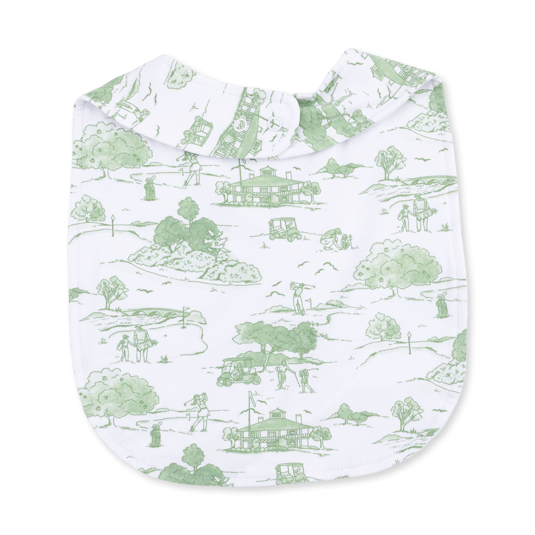 Bamboo Feeding Bib - Golf Toile Green Bib Angel Dear 