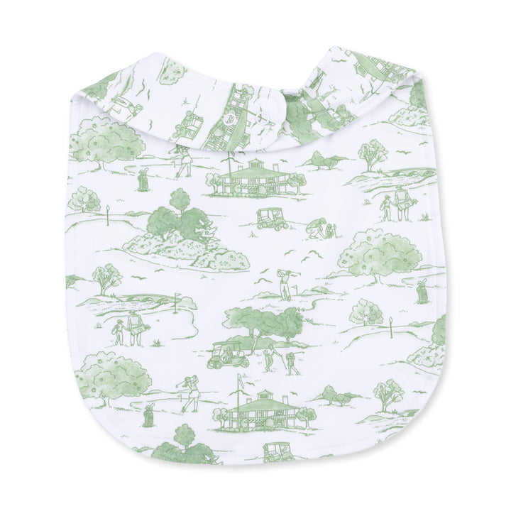 Bamboo Feeding Bib - Golf Toile Green Bib Angel Dear 