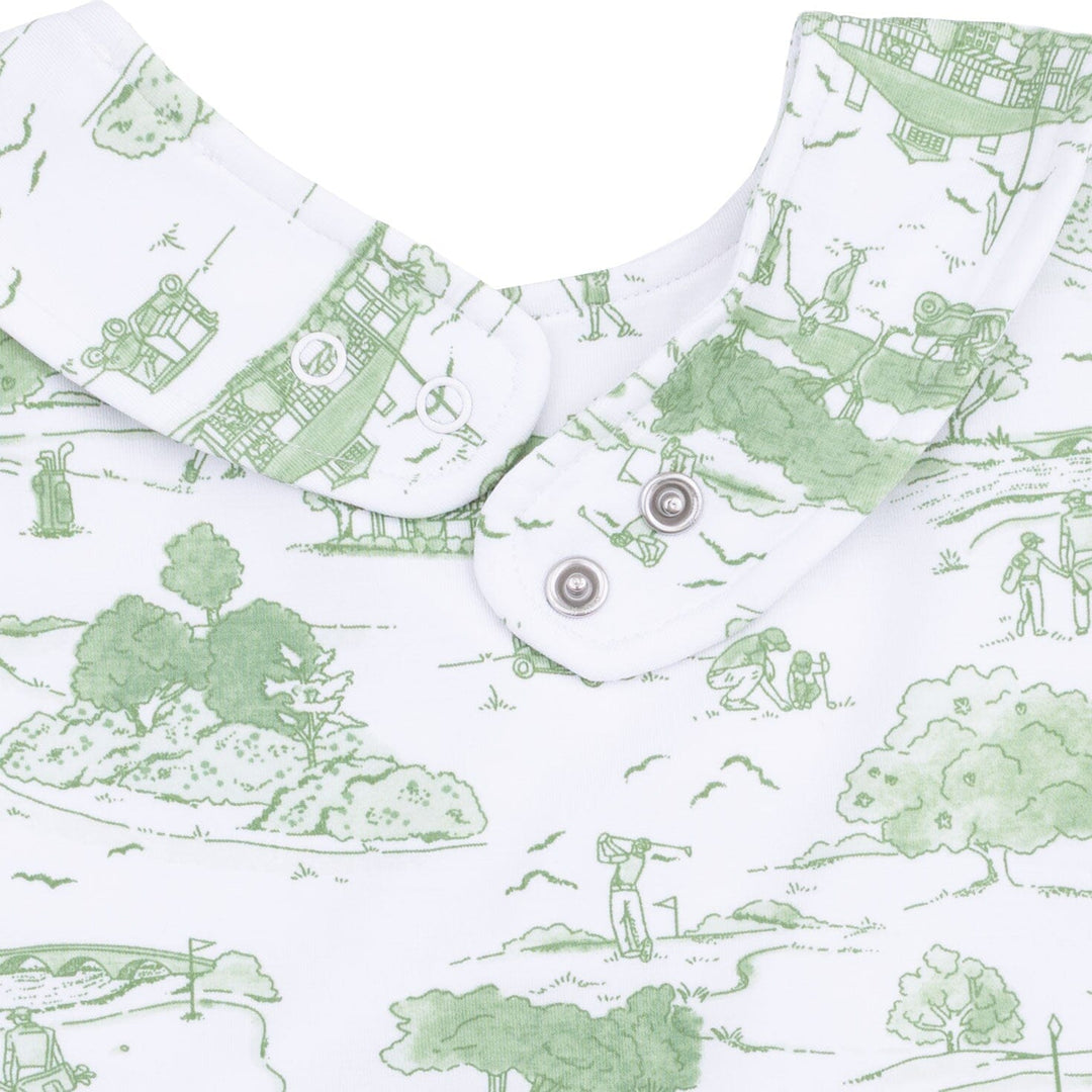 Bamboo Feeding Bib - Golf Toile Green Bib Angel Dear 