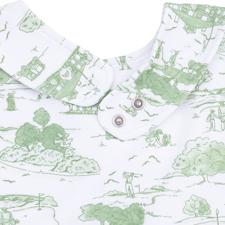 Bamboo Feeding Bib - Golf Toile Green Bib Angel Dear 