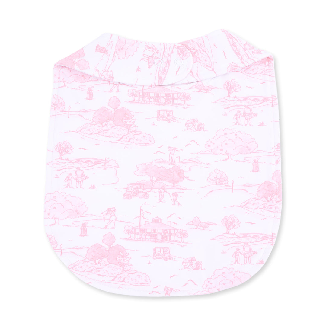 Bamboo Feeding Bib - Golf Toile Pink Bib Angel Dear 