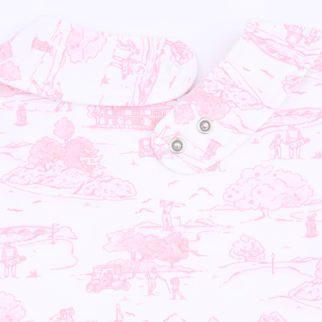 Bamboo Feeding Bib - Golf Toile Pink Bib Angel Dear 