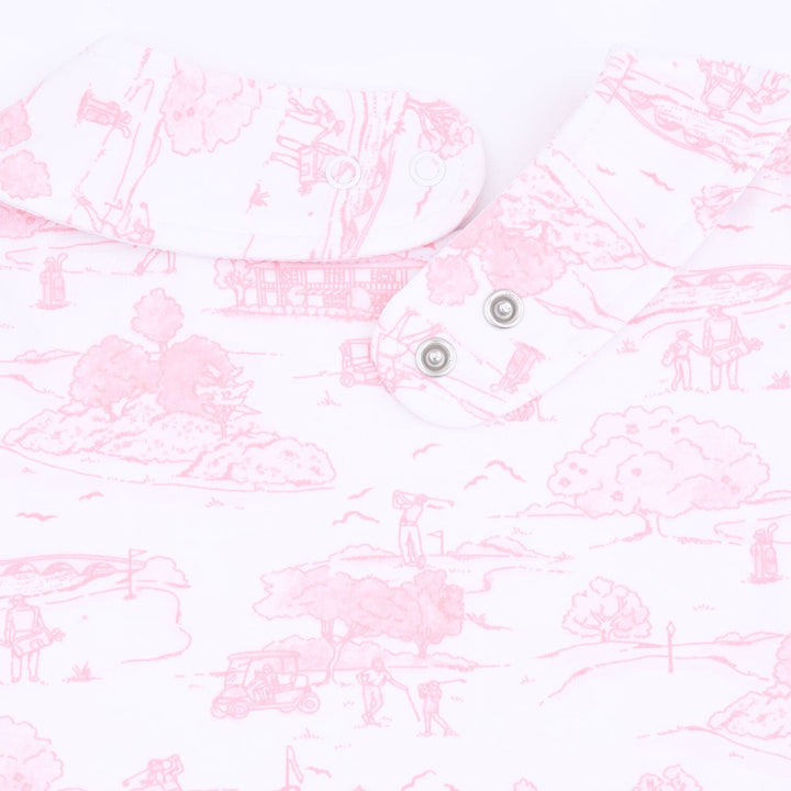 Bamboo Feeding Bib - Golf Toile Pink Bib Angel Dear 