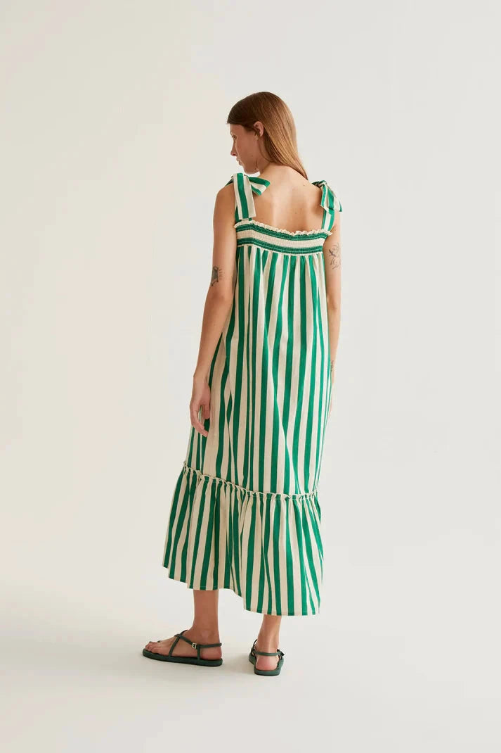 Bamboo Green Stripe Dress Womens Dress Compania Fantastica 