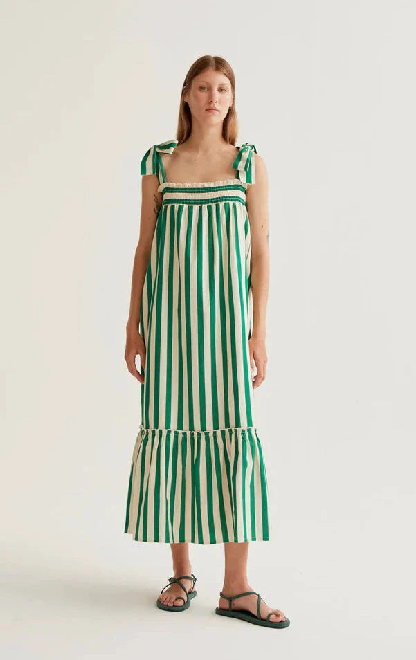 Bamboo Green Stripe Dress Womens Dress Compania Fantastica 