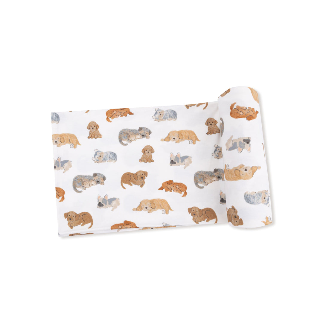 Bamboo Swaddle - Napping Puppies Baby Blanket Angel Dear 