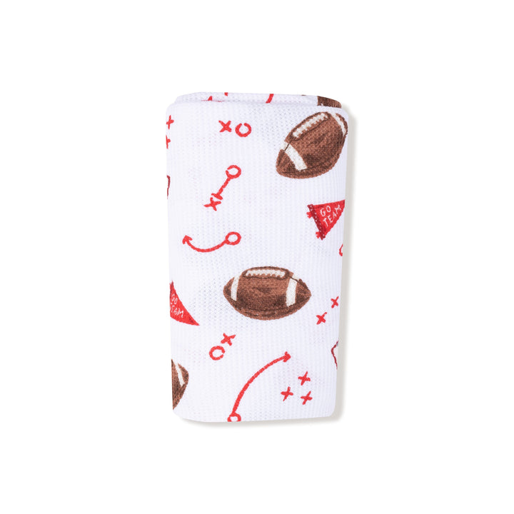 Bamboo Swaddle - Touchdown Time Red Baby Blanket Angel Dear 