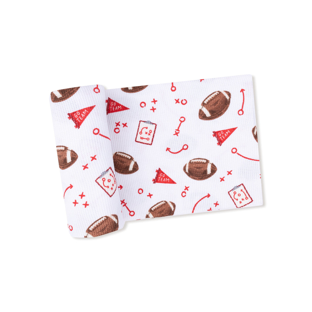 Bamboo Swaddle - Touchdown Time Red Baby Blanket Angel Dear 