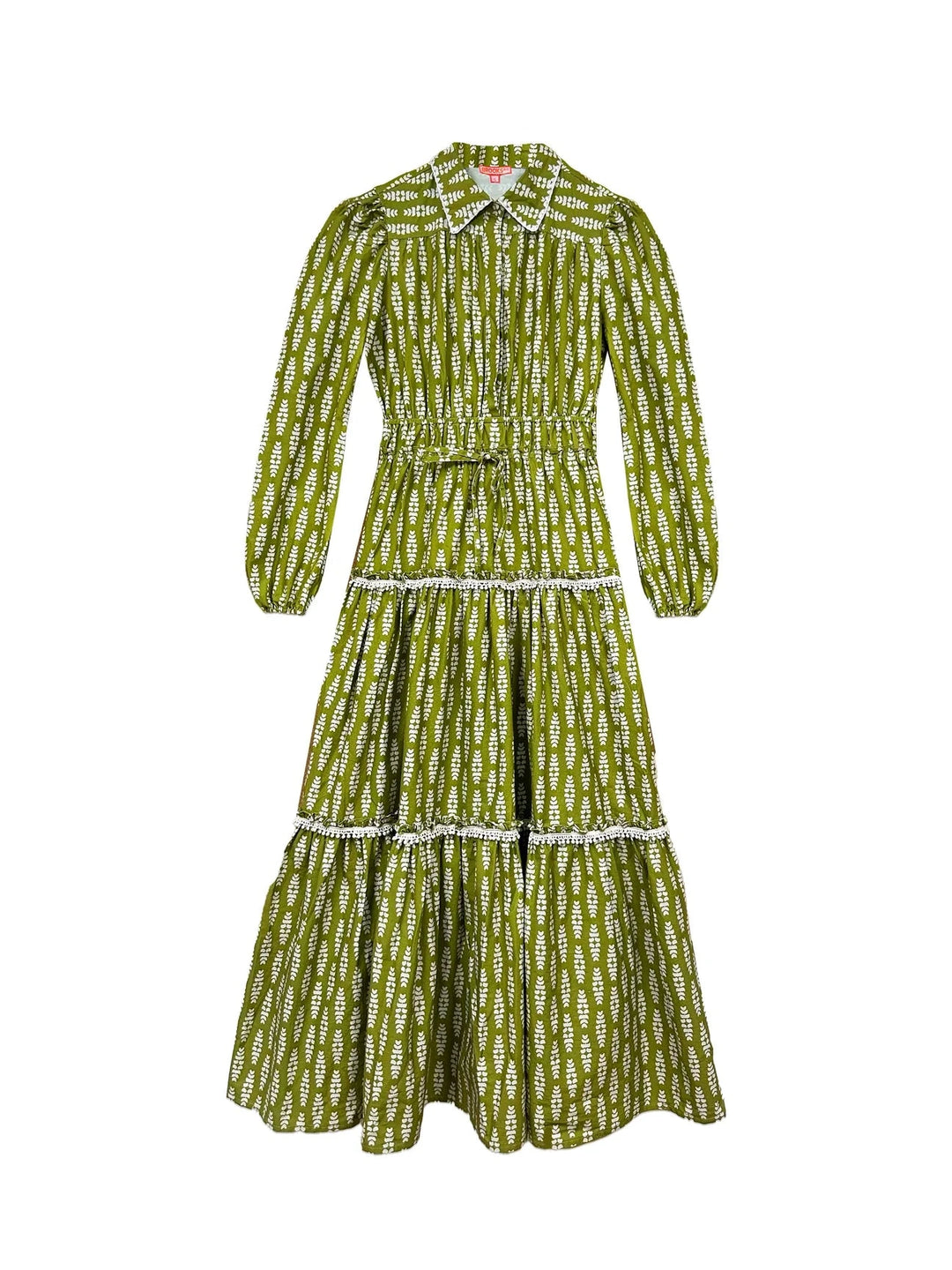 Banyan Long Sleeve Dress - Green Leaf Womens Dress Livro 
