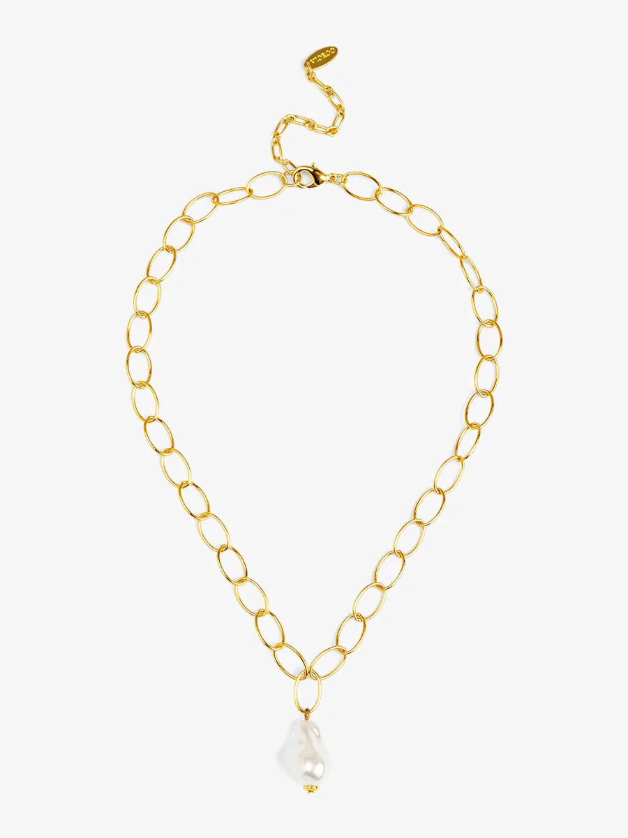 Baroque Drop Pendant Necklace Womens Necklace Vioroo 