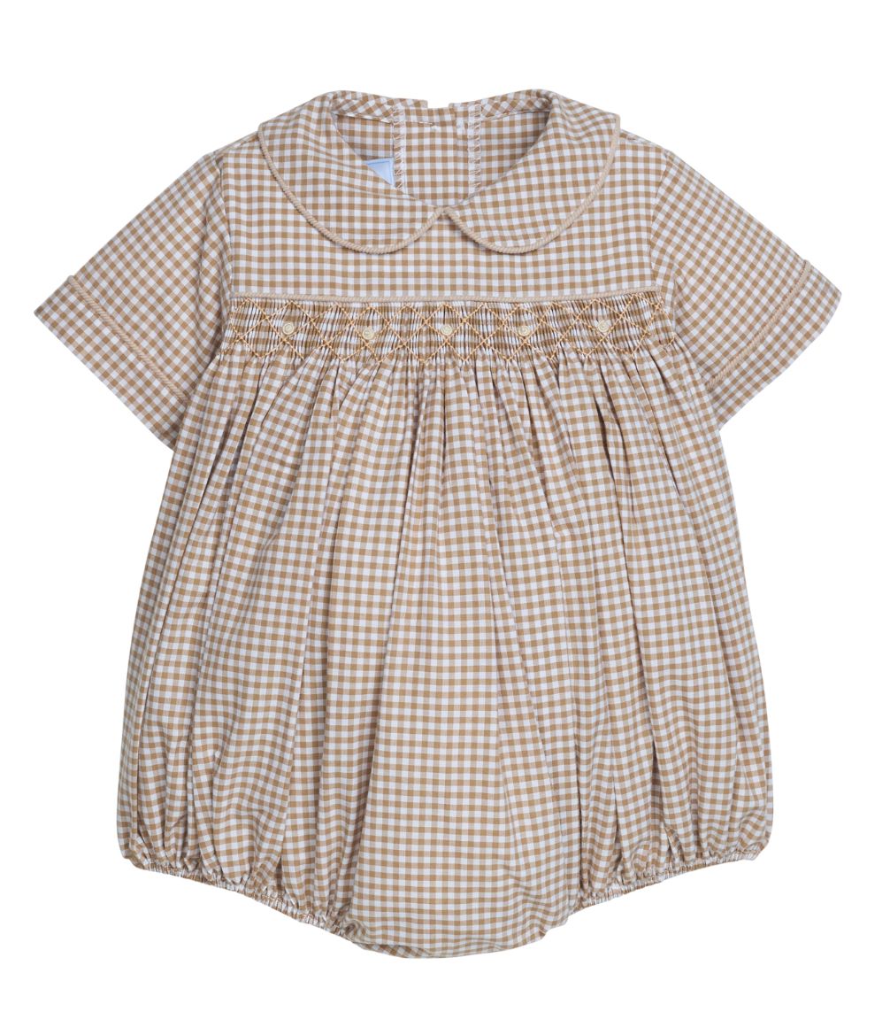 Barrington Bubble - Khaki Gingham Boy Bubble Little English 