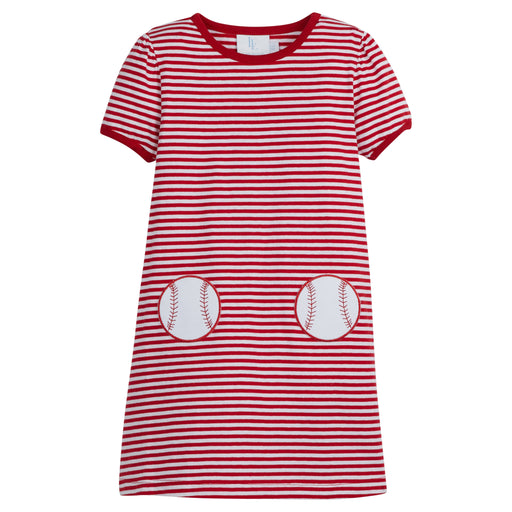Baseball Applique T-Shirt Dress Girl Dress Little English 
