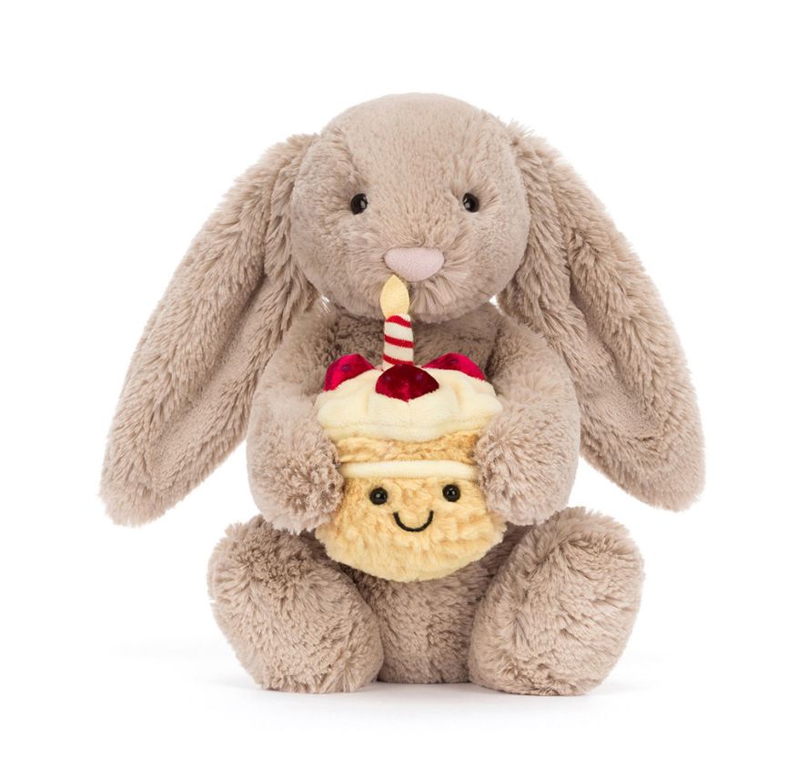 Bashful Beige Bunny 'Birthday' Stuffed Animal JellyCat 